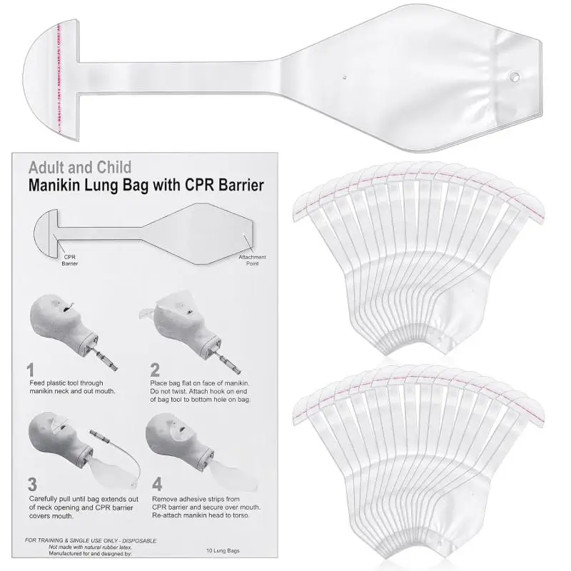 

CPR Lung Bags Disposable Adult Manikin Replacement Bags Professional Training Equipment Compatible With Resuscitation Manikin