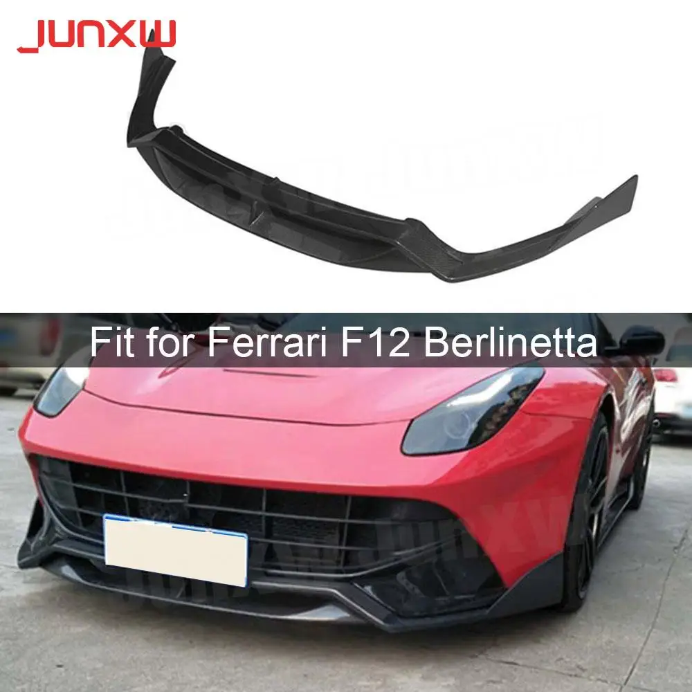 

Carbon Fiber Front Bumper Lip Spoiler Case for Ferrari F12 Berlinetta 2013-2016 FRP Head Chin Shovel Protector Car Decoration