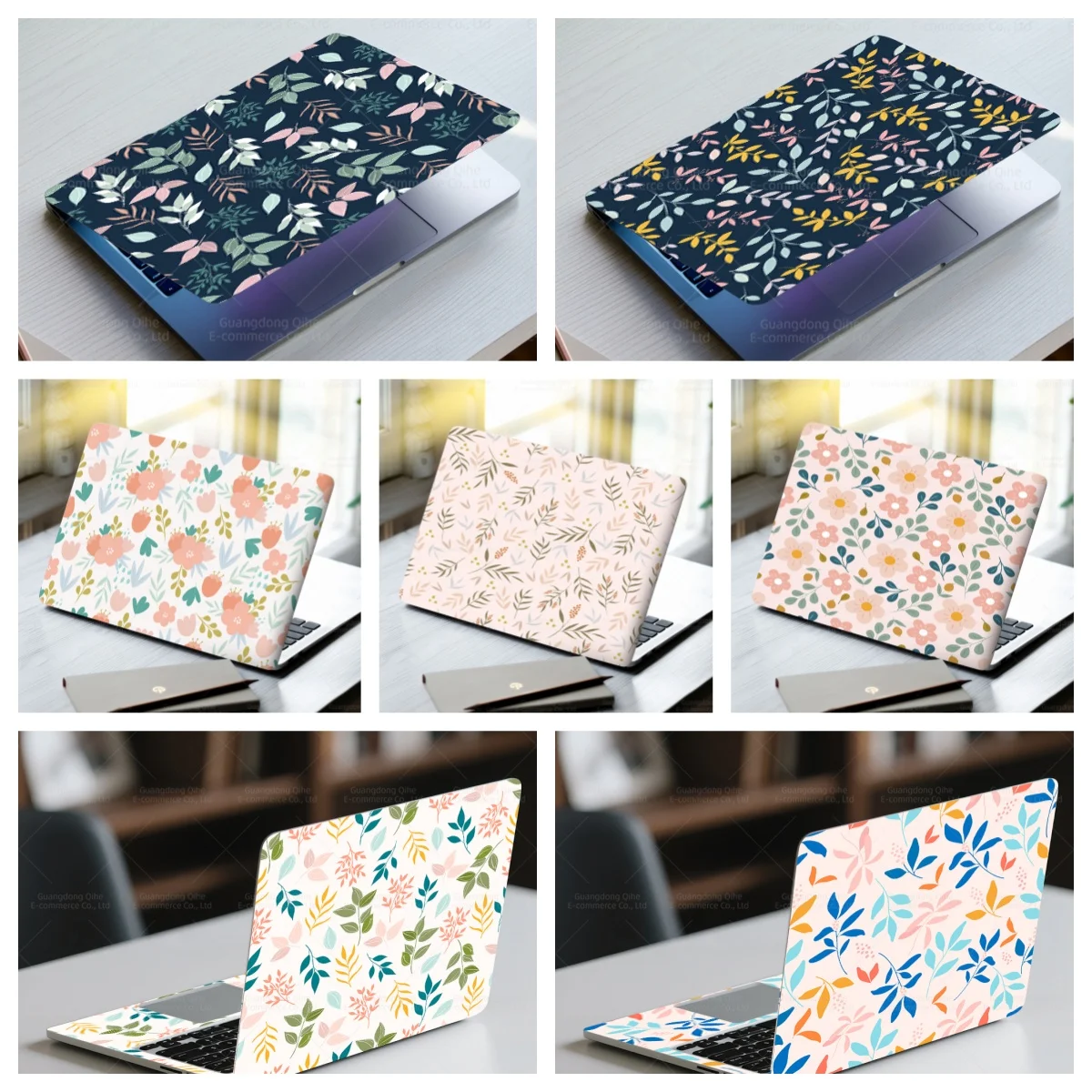 

Набор из 2 смешанных ботанических наклеек для ноутбуков, защитные стикеры с возможностью обрезки для ноутбуков 13-17 дюймов, Macbook, художественные наклейки-фрески