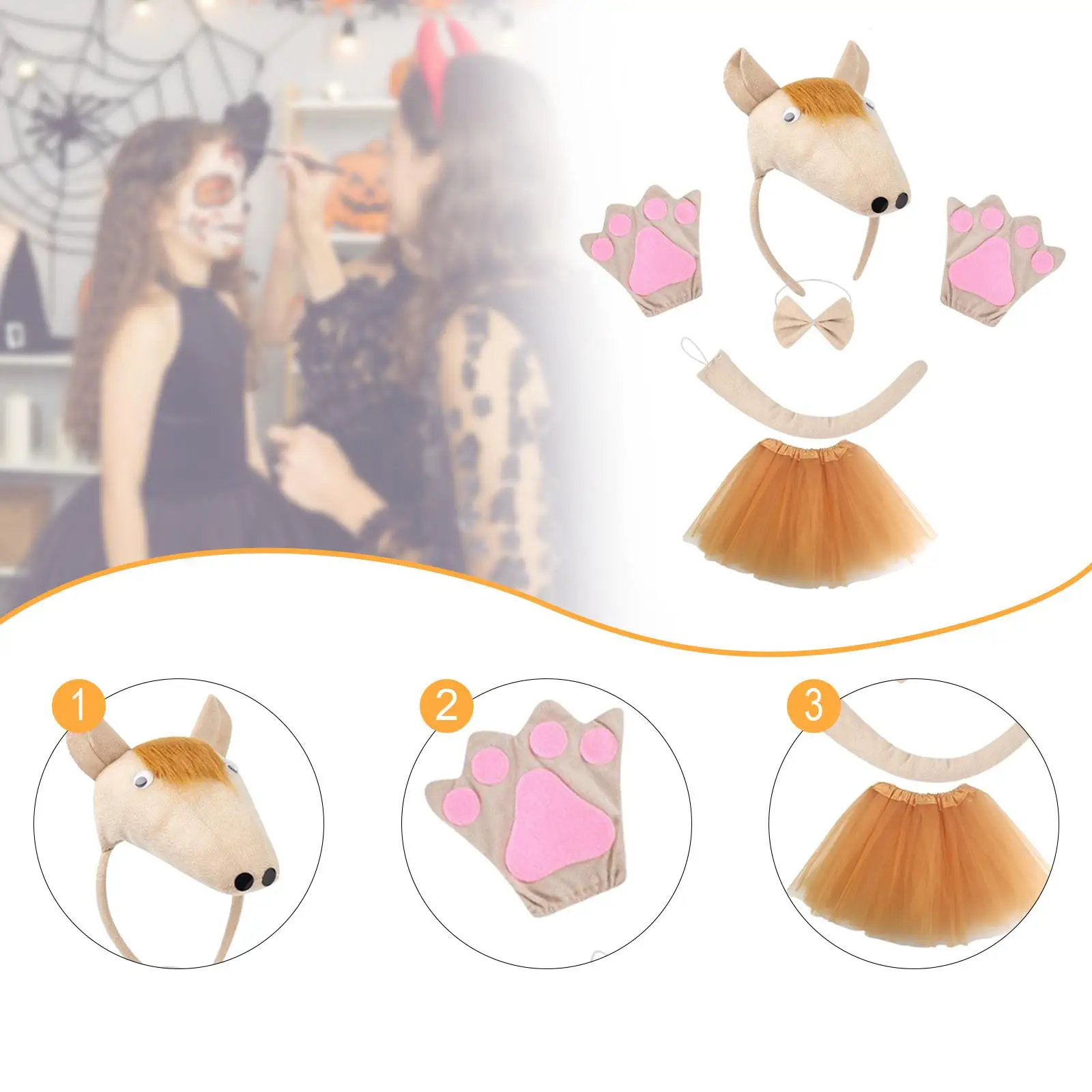 فستان أغطية الرأس للأطفال على شكل حصان للحفلات التنكرية العائلية