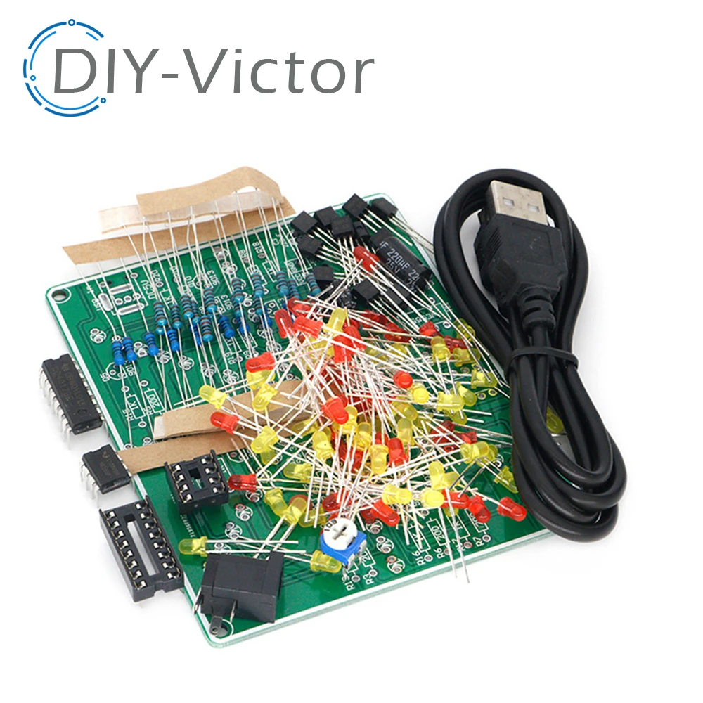 Fireworks red yellow Double Color Flashing Lights DIY Kit Strobe NE555 + CD4017 Electronic Practice Learning Kits Suite Parts