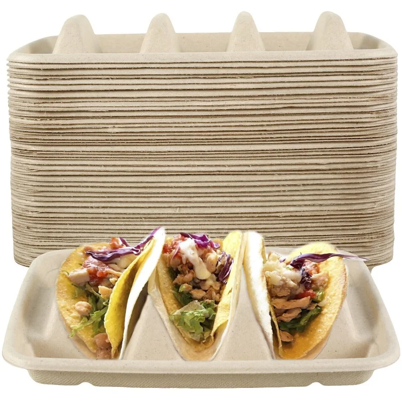 20/30pcs Mexican Taco Pancake Shelf Holder Tortilla Wave Shape Tray Stand for 3 Tacos Disposable Pizza Roll Food Display Holders