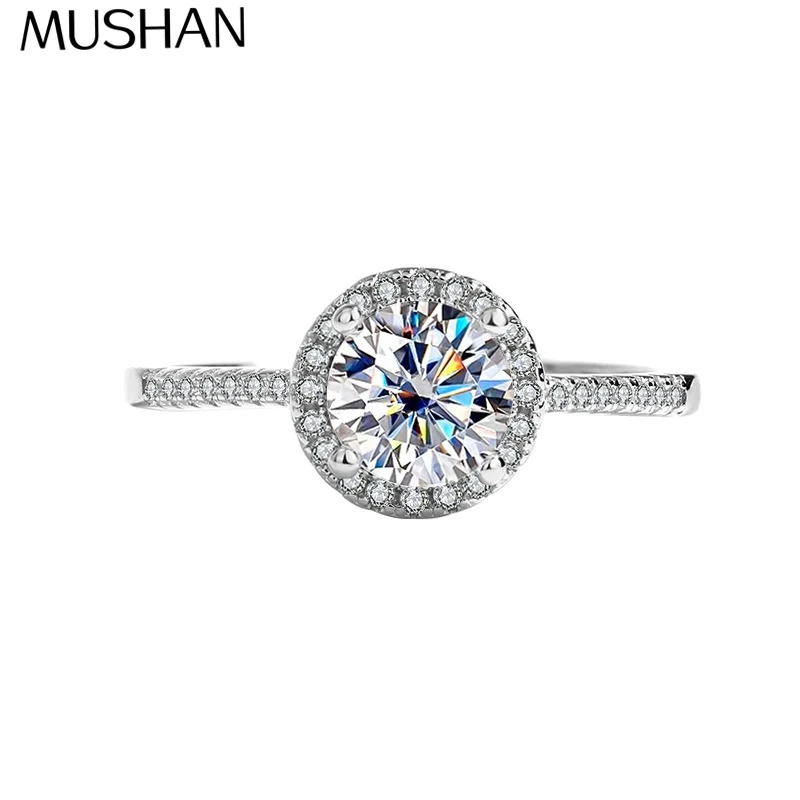 

Кольцо MuShan Designer Jewelry из стерлингового серебра 925 пробы с муассанитом VVS, позолоченное 18-каратным золотом, патент MST, подарок на День святого Валентина для сестры