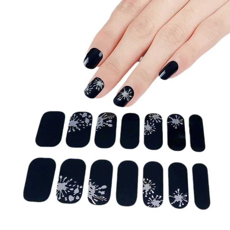 MEBIS ملصقات الأظافر NoBake جل مسمار الفن ملصق مقاوم للماء وطويل الأمد ثلاثية الأبعاد مسمار ملصق ملصق للإزالة ارتداء الأظافر النفط