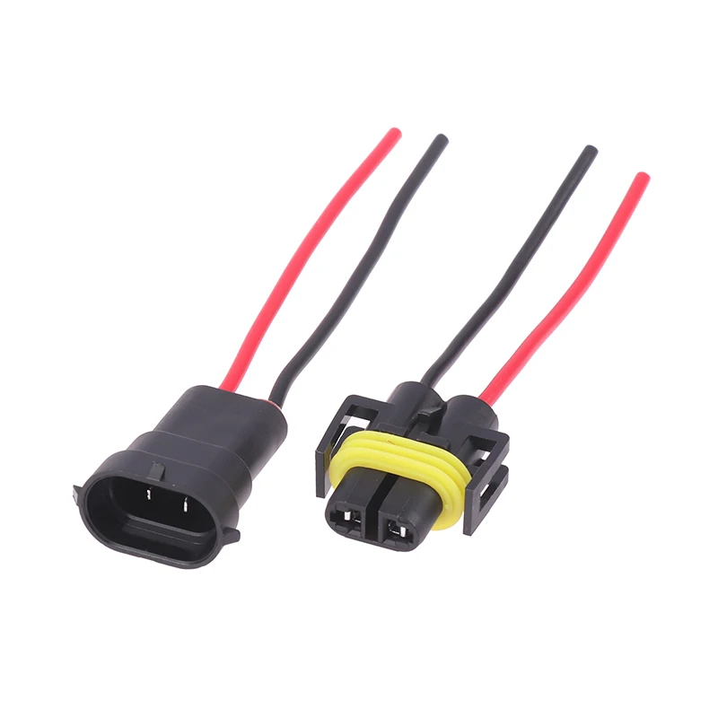 1/2PCS H8 H9 H11 Male To Female Socket Plug Adapter Connector Cable Wiring Harness Foglight Head Light Bulb Lamp