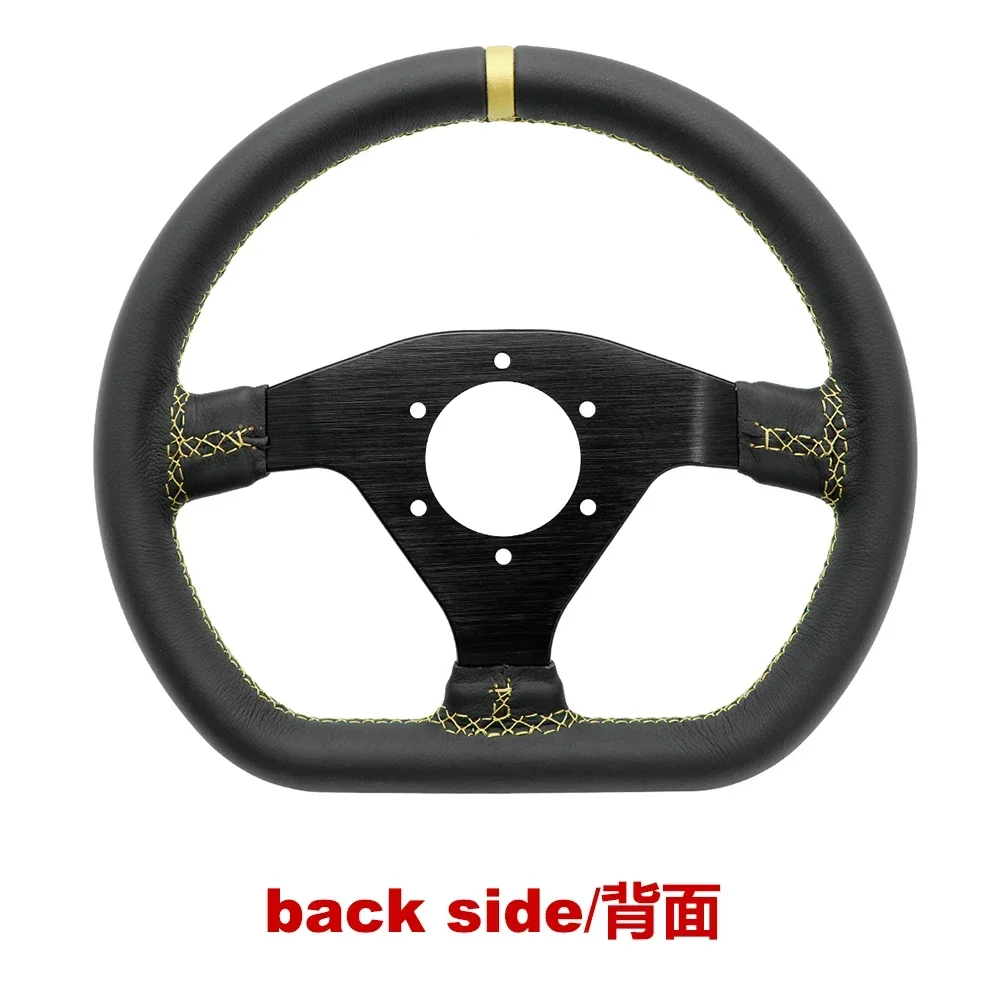 11.8inch/300mm D Style High Quality Genuine Leather Racing Sport Steering Wheel