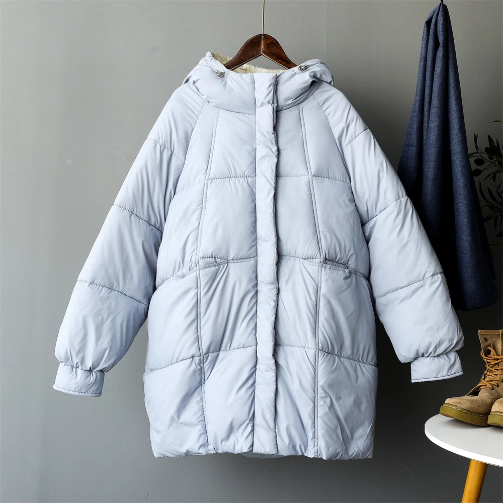 Women\'s Fall Winter Jacket 2022 Fashion Ladies Coat with Hood Long Oversized Jacket Loose Warm Outerwear Puffer Parkas