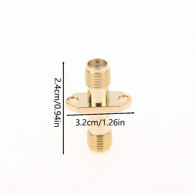 2Pcs SMA Female To SMA Female Adapter 2 Hole Flange Mount RF Coaxial Connector SMA KKF Flange Mount Adapter For RF Communication