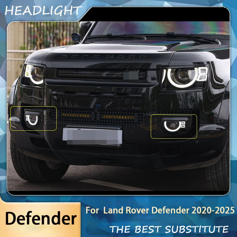 Car Headlight Style Fog Light Fog Light Daytime Running Light for Land Rover Defender 90 110 130 2020-2025 Fog Lamp Headlights