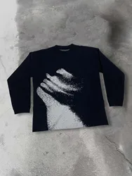 2023Hip Hop Gebreide Heren Dames Trui Harajuku Mode Spider Boy Patroon Afdrukken Losse Tops Casual Streetwear Trui