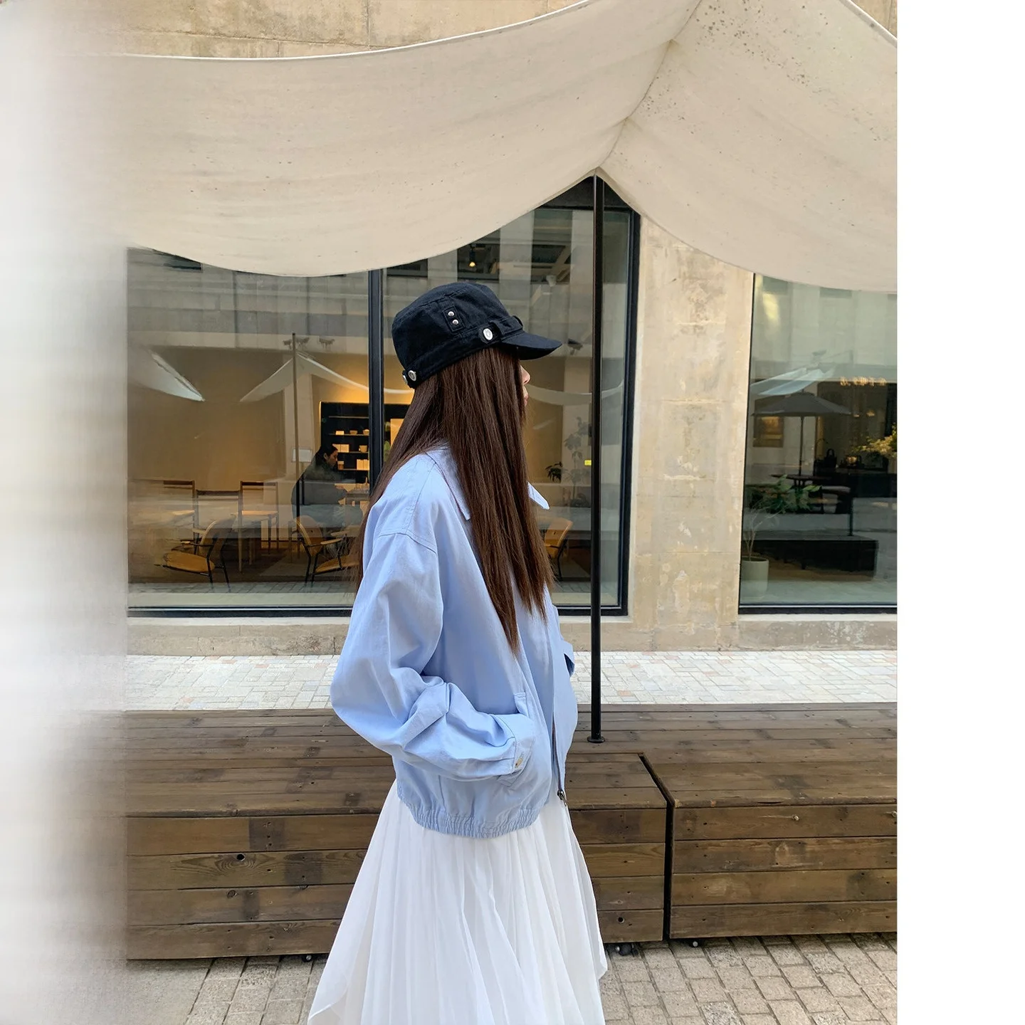 

Blue Collar Workwear Jaet Women's Casual Turn-down Collar Spring Autumn Small Size Loose Fit Long Sve Color