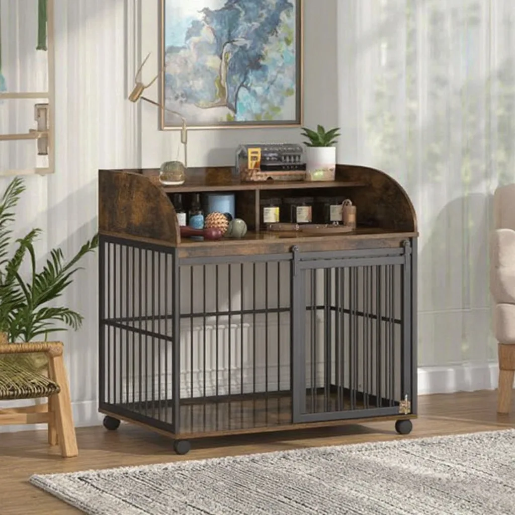 Medium and Large Dog Crate Interior Furniture Wooden Kennel Pets