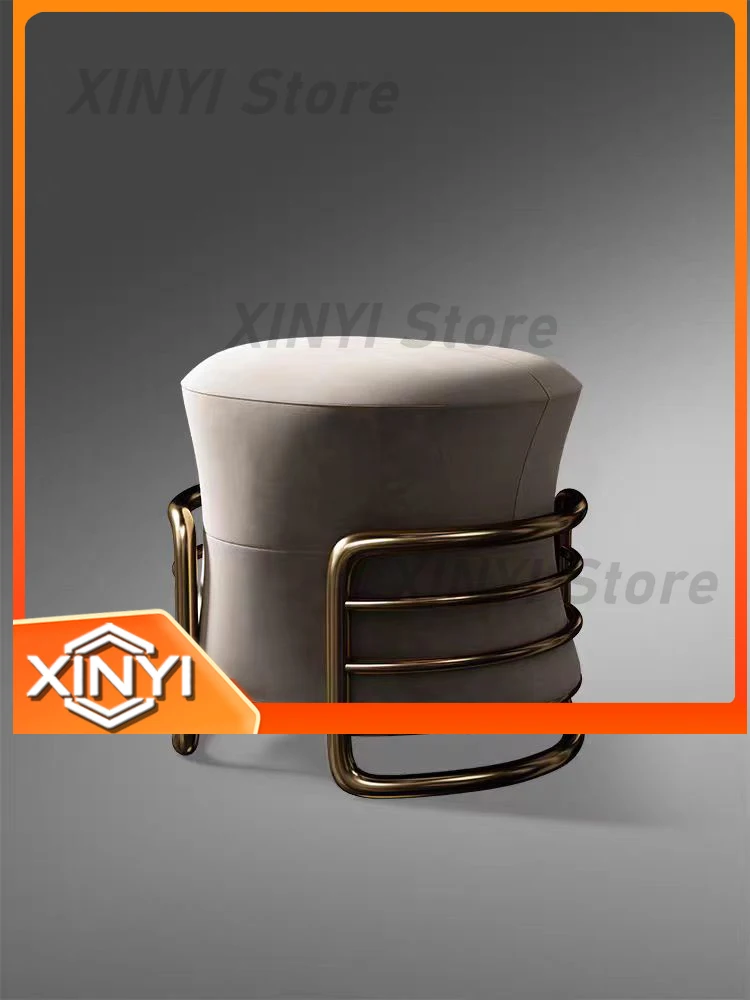Luxury Round Stool for Home Furniture Hallway Ottoman Living Room Casual Seat Puff Small Dressing Stool Shoe Changing Stool