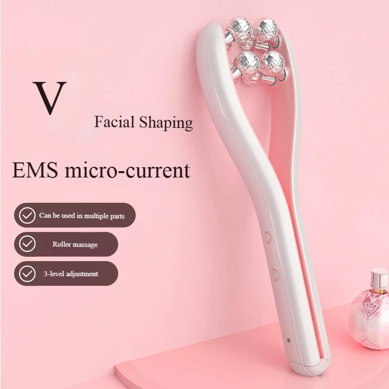 

2-in-1 EMS Facial Roller, Electric Microcurrent Device for Lifting & Contouring, Portable Home Care Tool