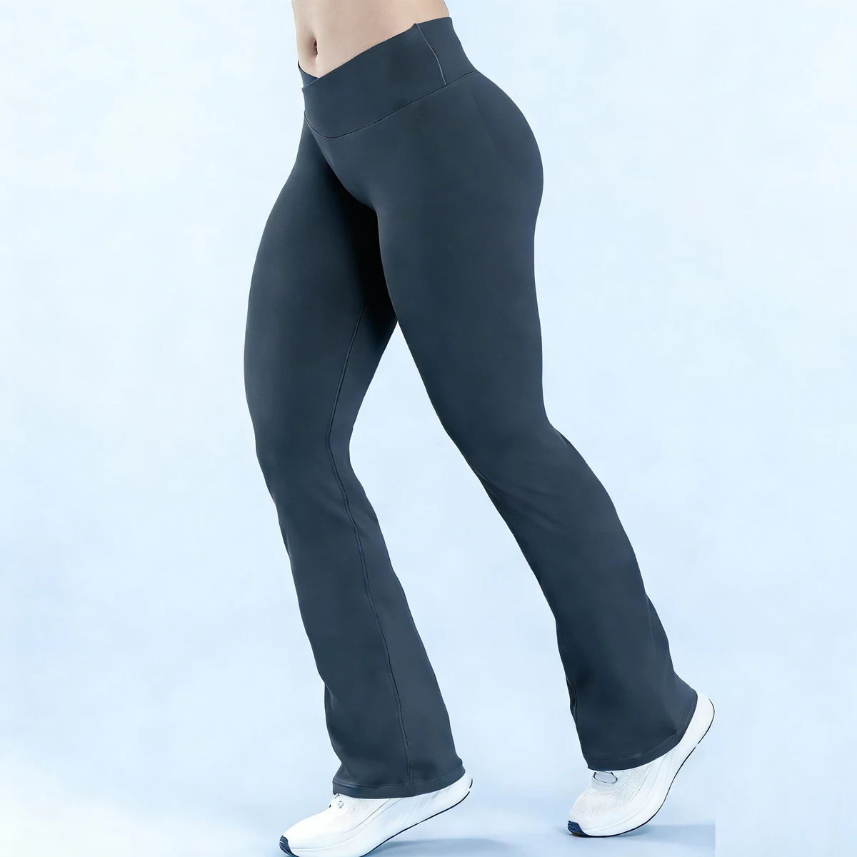 Pericic Flares Leggings für Damen, nahtlose Yoga-Hose, überkreuzter V-förmiger Bund, ausgestellte Gym-Leggings, Sport-Tights, Workout-Hose – Detail 20