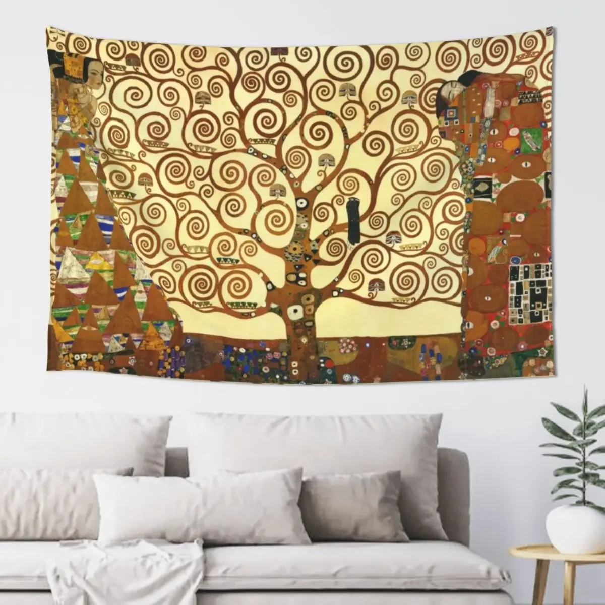 The Tree of Life - Gustav Klimt Tapestry Aesthetics For Room Mushroom Room Decoration Accessories Tapestry