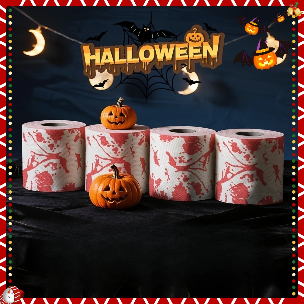 

Упаковка Хэллоуин Декоративная салфетка Веселая салфетка с узором в крапку Рулонные салфетки на тему Хэллоуина для ресторанов, столов и дома