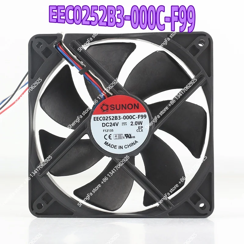 EEC0252B3-000C-F99 SUNON 12025 24V 2.0W 12CM four-wire Silent inverter Quiet Cooling Fan
