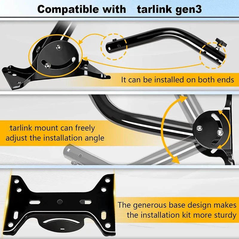 for Starlink Gen 3 Long Wall Mounting Kit Roof installation Connector Mounting Kit Secure Installation Accessories Gen3/V3 Mount