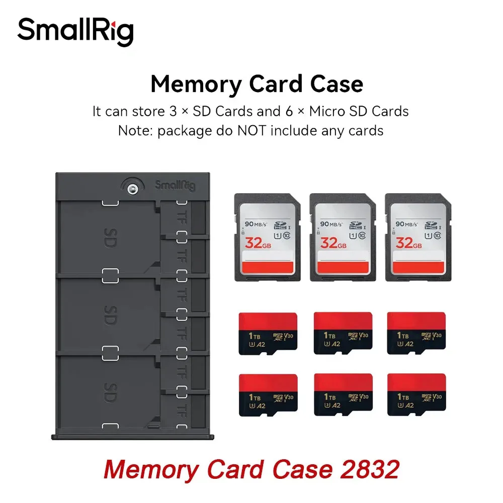 SmallRig Memory Card Case Nti-fall and Scratch Resistance.Simple Design DSLR Camera Rig ABS+PC Material 2832