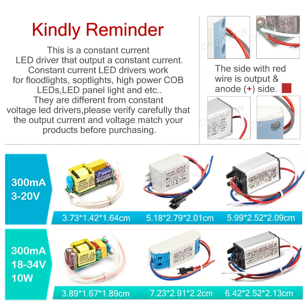 1pc LED Driver 1W 3W 5W 10W 20W 30W 36W 50W 100W 300mA 600mA 900mA 1500mA Waterproof Lighting Transformers DIY Lamp Power Supply