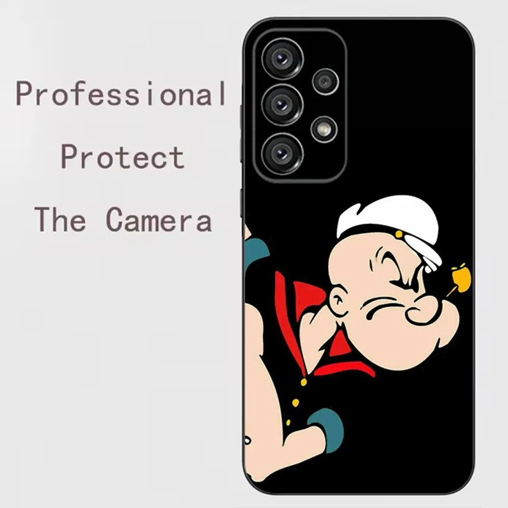 P-Popeye the S-Sailor Phone Case For Samsung Galaxy A13,A21s,A22,A31,A32,A52,A53,A71,A80,A91 Soft Black Shell