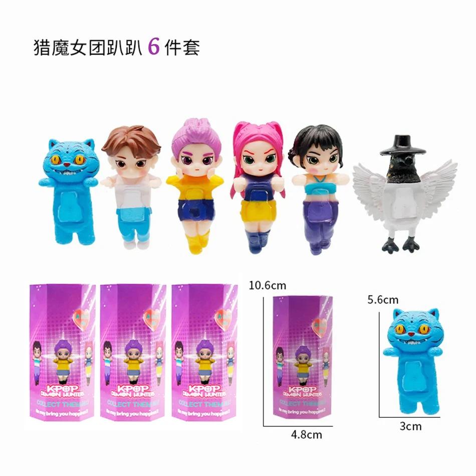 Nowość-Hit 2025 K-pop Demon Hunters Kolekcjonerskie Mini Figurki Blind Box Derpy Tiger Rumi Mira Zoey Sussy Doll Prezent dla Fana na Boże Narodzenie
