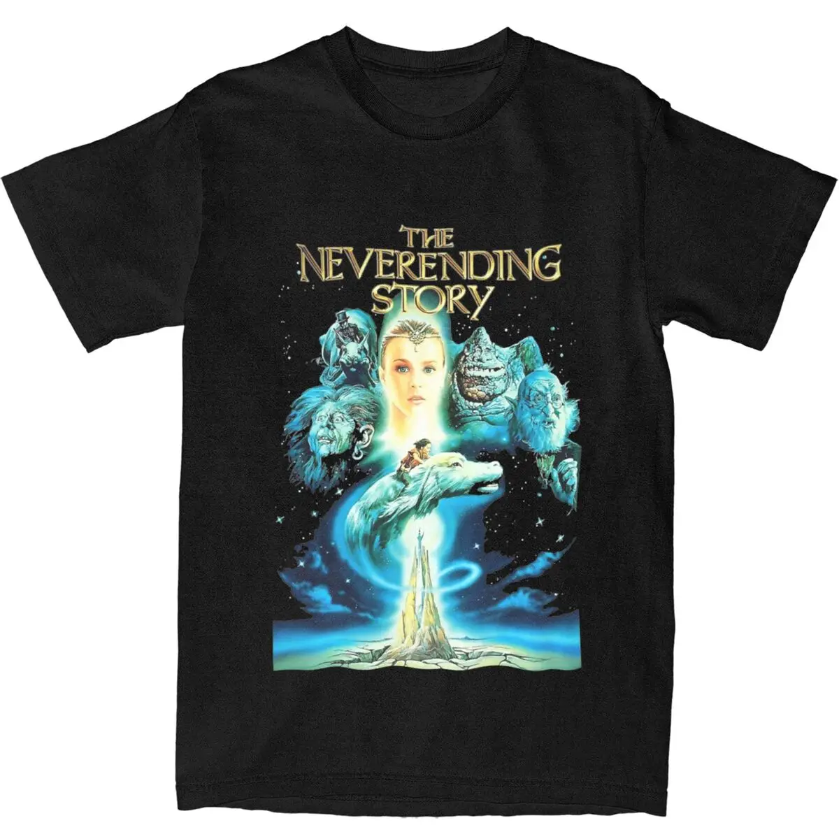 

The Neverending Story T Shirt Beach Film Falkor Humorous Poster T-Shirts 100 Cotton Harajuku Tshirt For Man Short Sleeves Tees