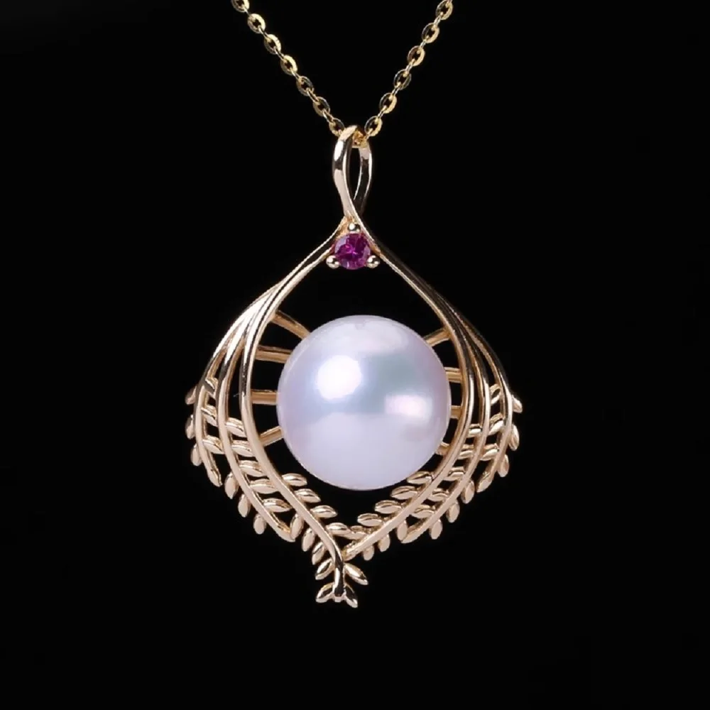 New AAAAA 12-13mm Natural South Sea White Pearl Pendant Necklace 925s18 inch