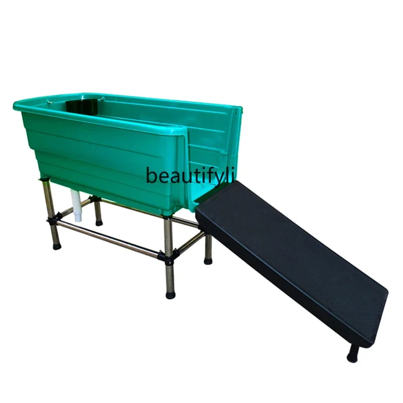 Plastic bathtub Small and medium dog pet bathtub Bath tub Bath tub Optional escalator