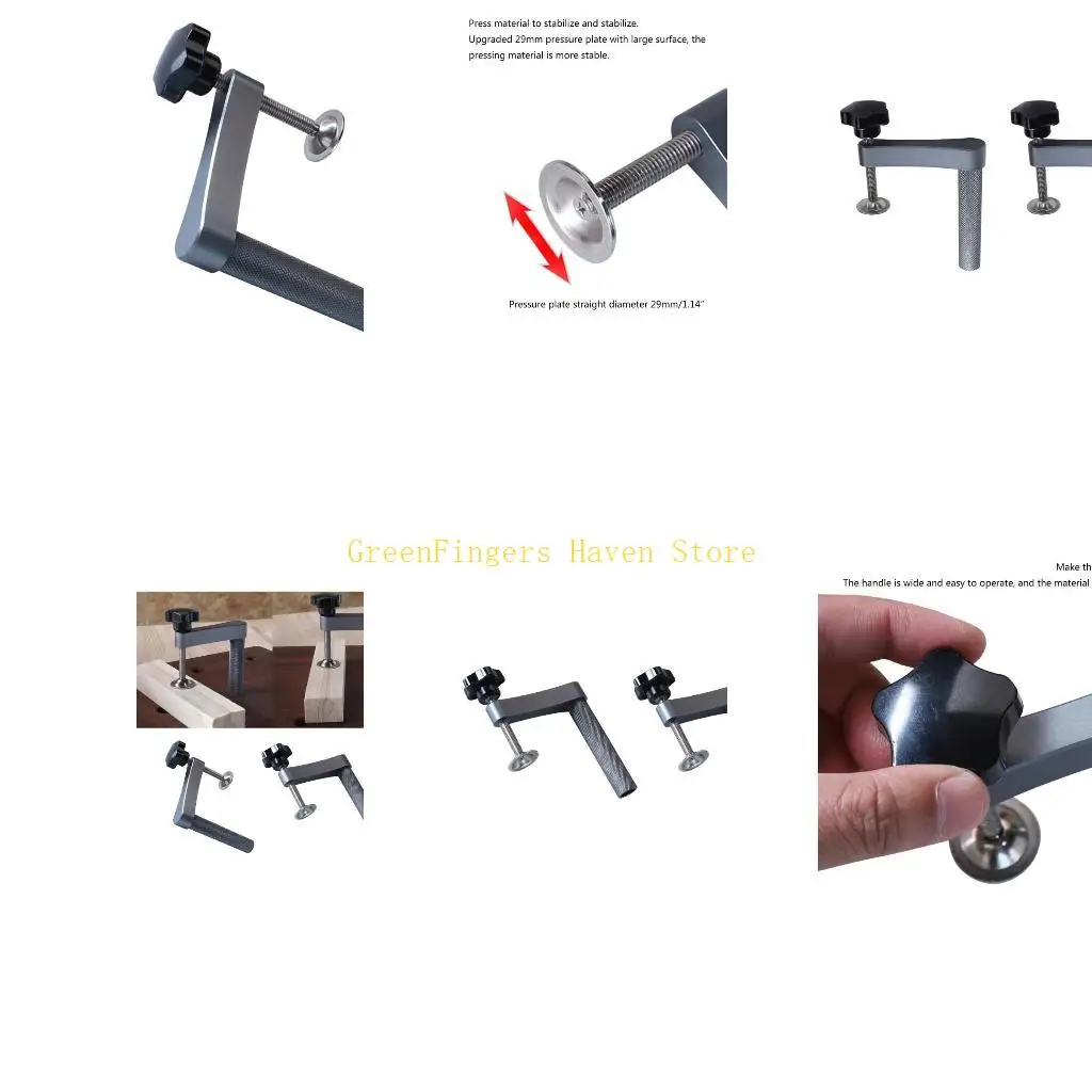 F68D 2Pcs Dog Clamps for 20mm/19mm Hole DIY Positioning Woodworking Adjustable Desktop Clips Benches Carpenter Tool