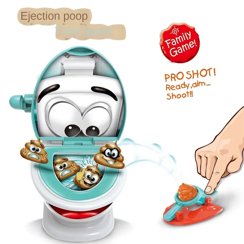 Catapult Toilet Poop Multiplayer Party Board Games Novelty Desktop PK Interactive Funny Prank Table Games Toys for Kids Adult