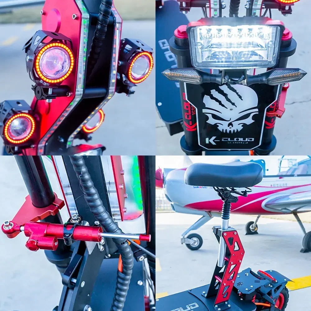 K14 10000 واط محرك مزدوج سكوتر كهربائي كبير 72 فولت 40 أمبير 14 بوصة إطارات للطرق الوعرة السرعة القصوى 90-120 كم/ساعة الفرامل الهيدروليكية Escooter #5