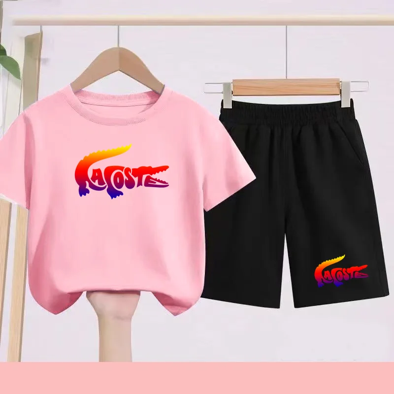 

T Shirt Boy Girl Summer 3-12 Age New Model 2Piece Anime Short Sleeve+Shorts Comfortable Breathable Children Sportswear Casual