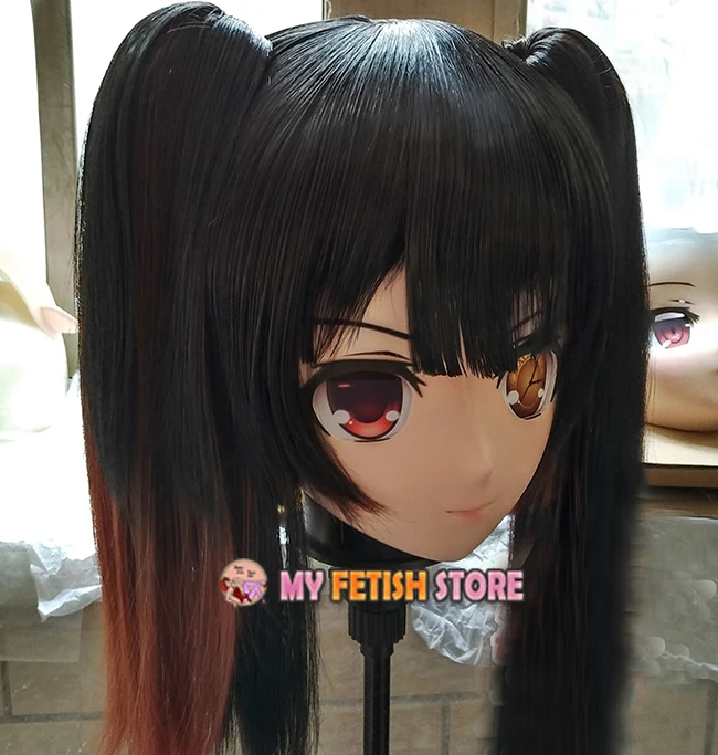 (KM122) Handmade Female Resin Crossdress Pretty Girl 3/4 Head Lolita Doll Mask Japanese Anime Cosplay Kigurumi Mask Crossdresser