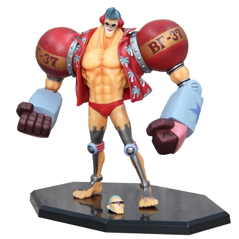 18cm One Piece Anime Figure FRANKY Double headed Action Figures toys model Desktop decoration Statue Collection Pendant Kid Gift