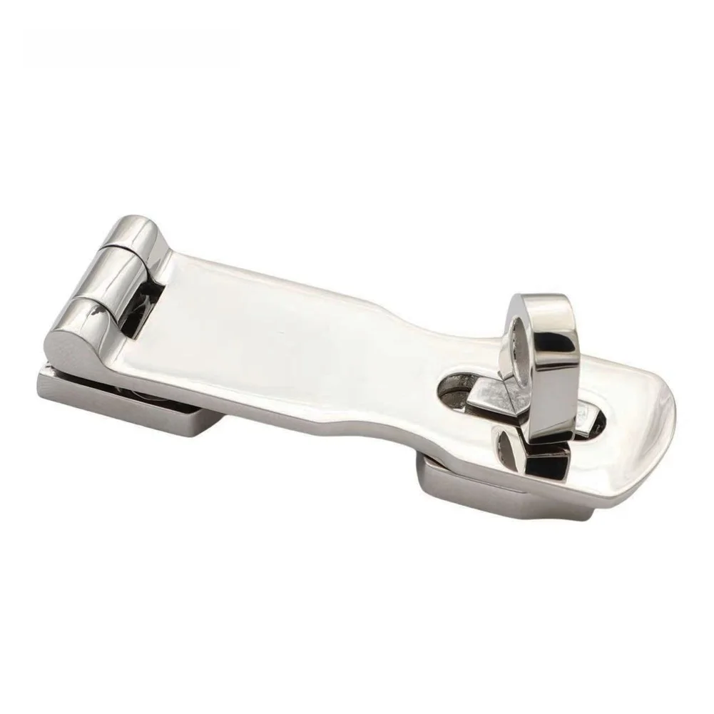 316 Stainless Steel Hasp Lock with Rotating Hook for Marine Door Latching on For Yacht Boat Applications Requiring Durability