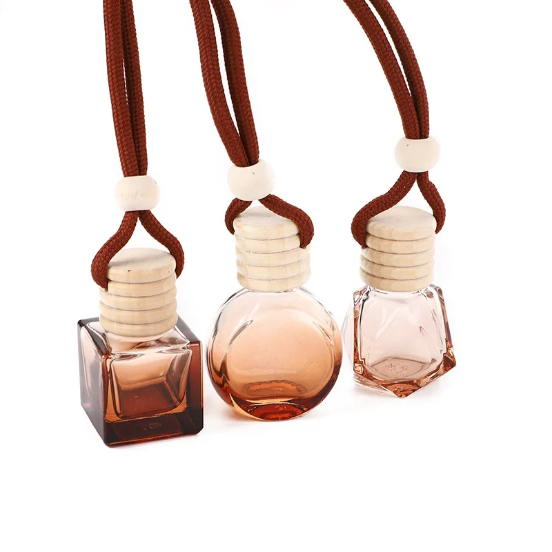 Air Freshner Car Hanging Perfume Empty Bottle Refillable Fragrance Diffuser Empty Glass Bottle Car Pendant