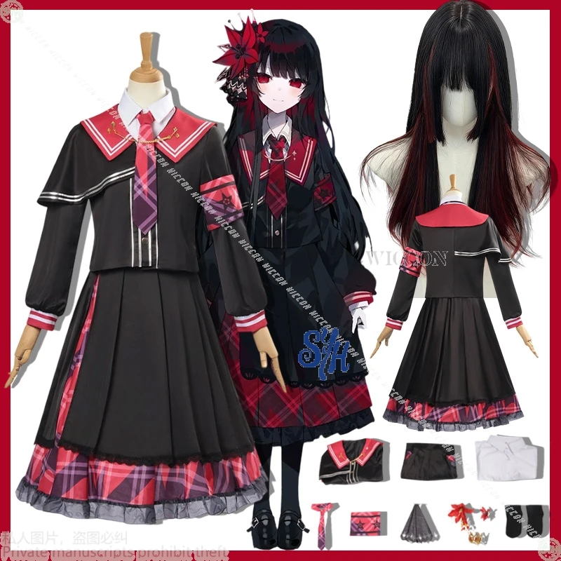 

Волшебная девушка Witch Trials Косплей Аниме Игра Mahou Shoujo No Majo Saiban Nikaidō Hiro Костюм Goth Red Black JK Платье Хэллоуин