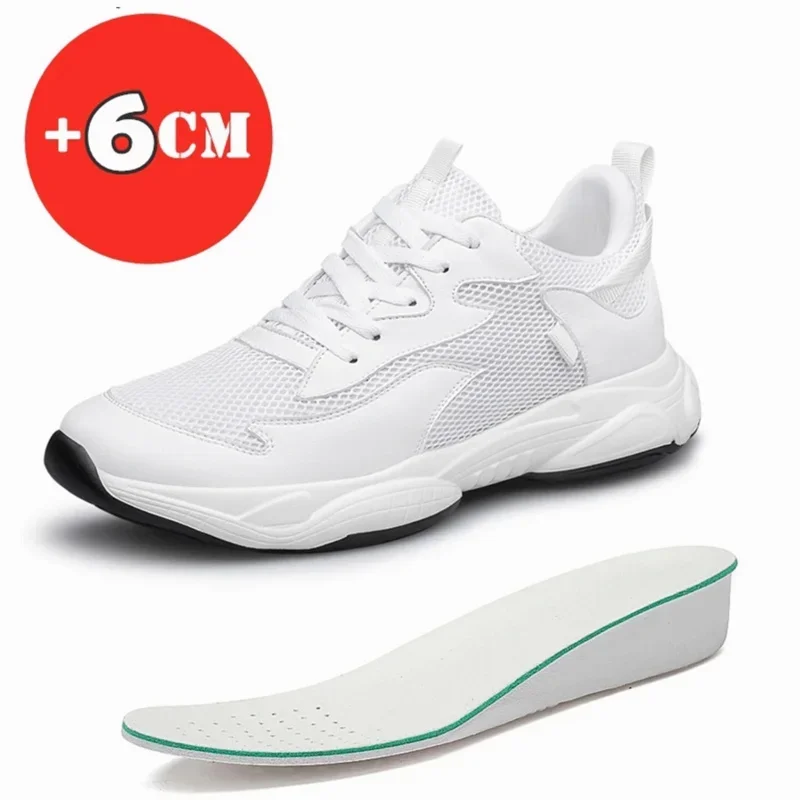 

Men height increase shoes men fashion sneakers elevator shoes casual comfortable white black sport shoes insole 6cm taller shoes