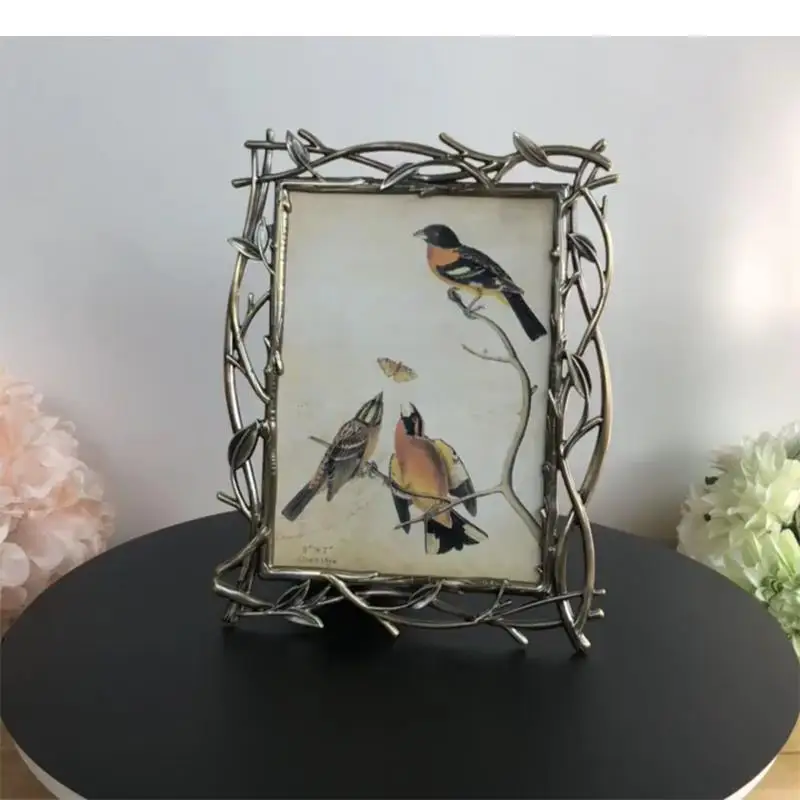 

Bird and Branch Decorative Photo Frames Gold Plated Family Picture Frame Wedding Anniversary Romantic Gifts Desk Decoration