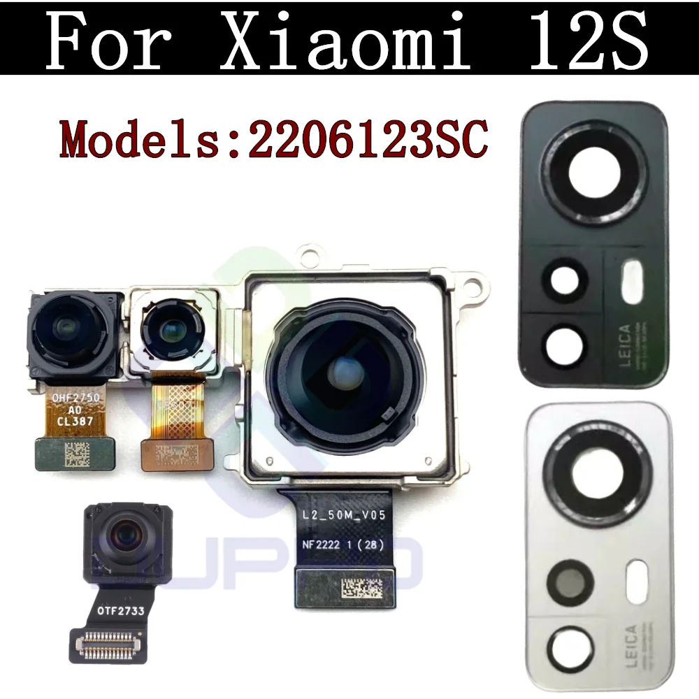 

Front Rear Camera Flex Cable For Xiaomi Mi 12S Frontal Selfie Wide Back Facing Main Camera Frame Glass Lens