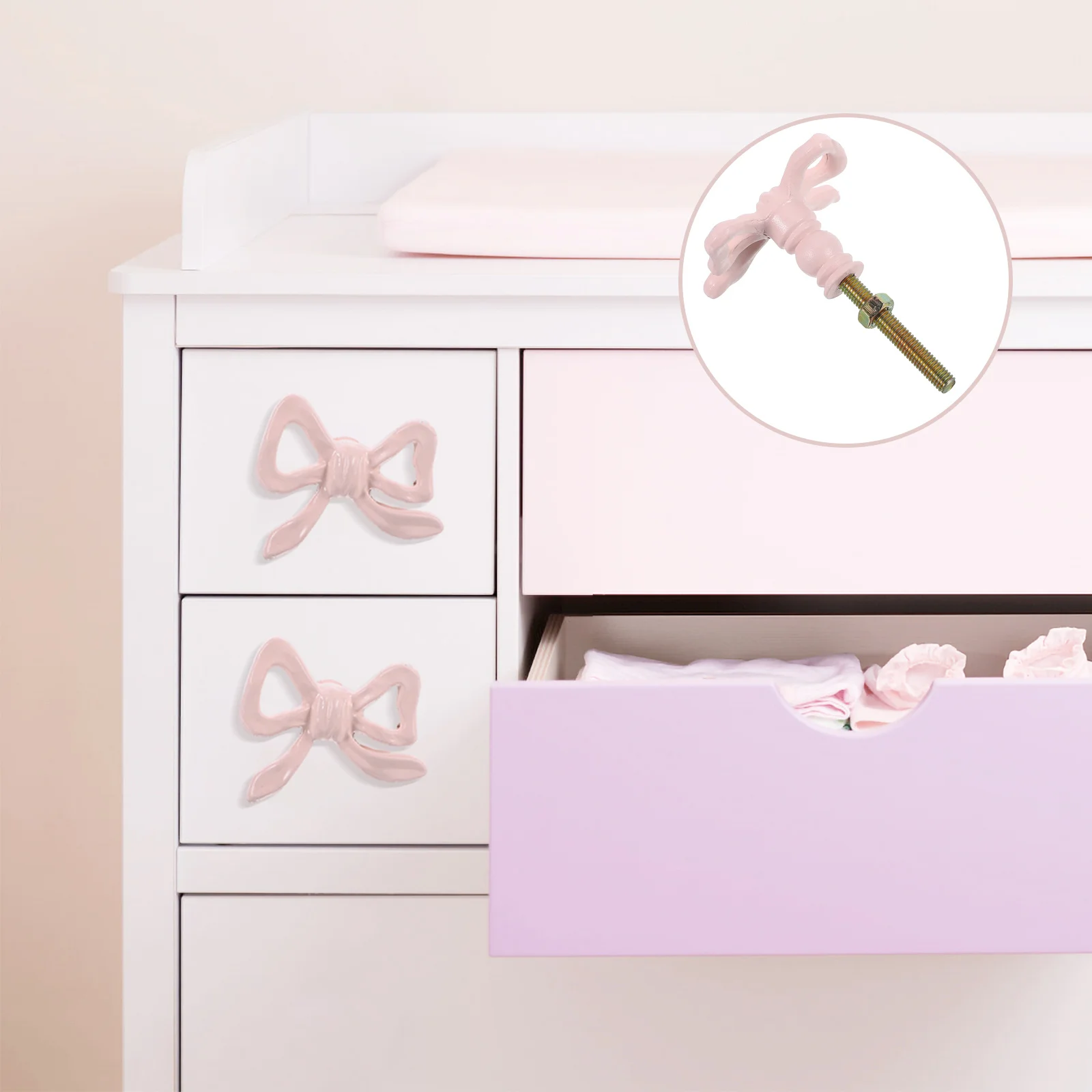 

Metal Bowknot Door Handle Pink Vintage Distressed Style Decorative Cabinet Drawer Wardrobe Pulls Bow Drawer Handles Bow Tie