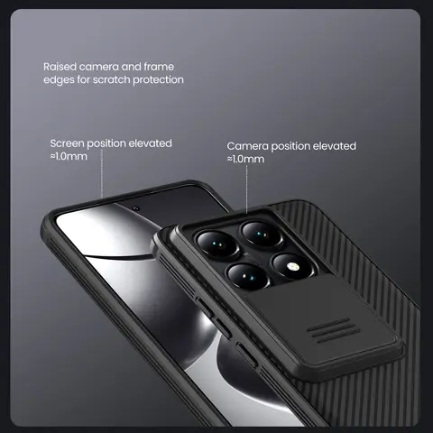 Nillkin for Xiaomi 14T / Xiaomi 14T Pro CamShield Pro Phone Case, PC+TPU with Sliding Camera Cover 10 best sales cover for qmobile - №6
