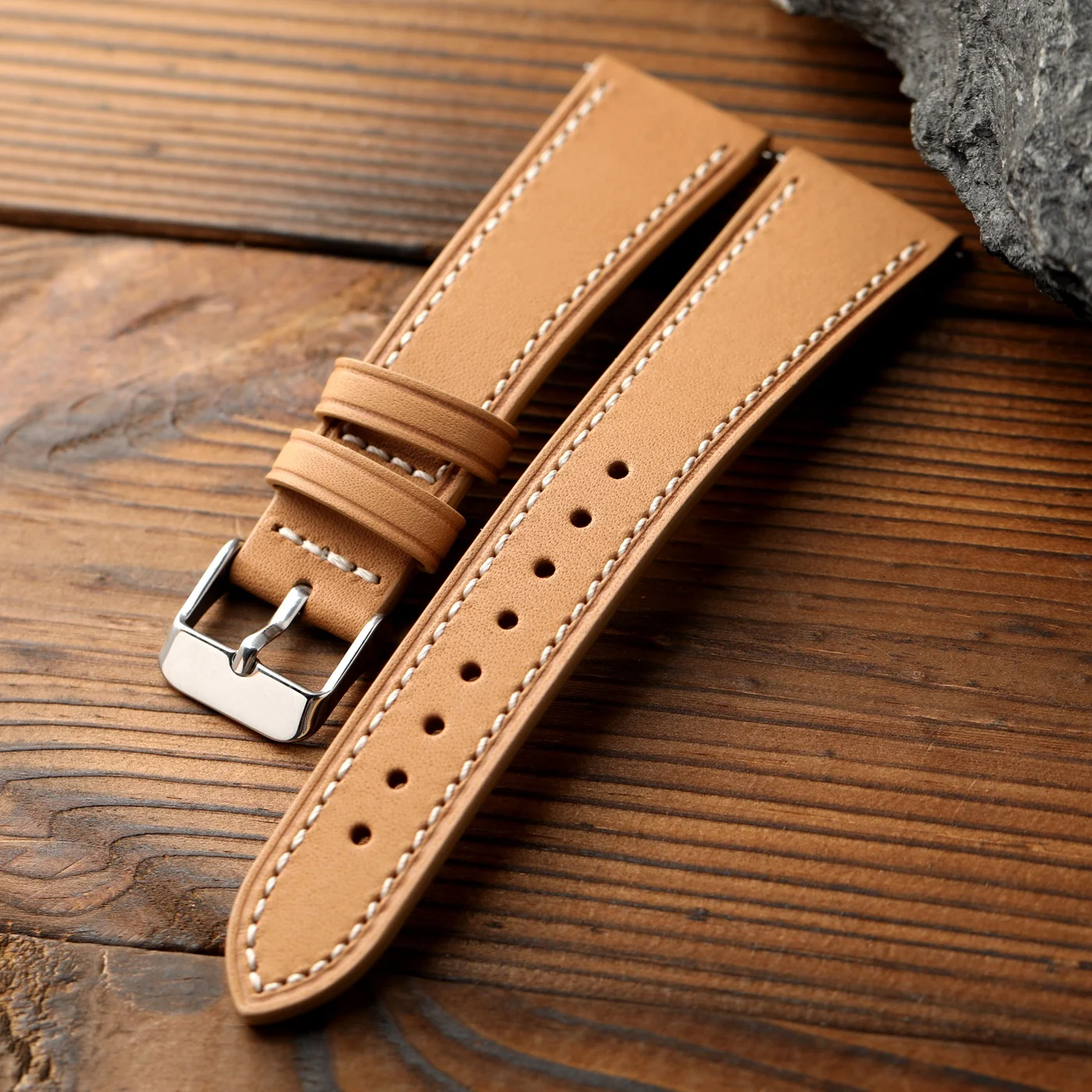 

Handmade Italian cowhide strap 18 19 20 21 22MM, light brown/gray, quick release, soft men's strap, vintage style watchband
