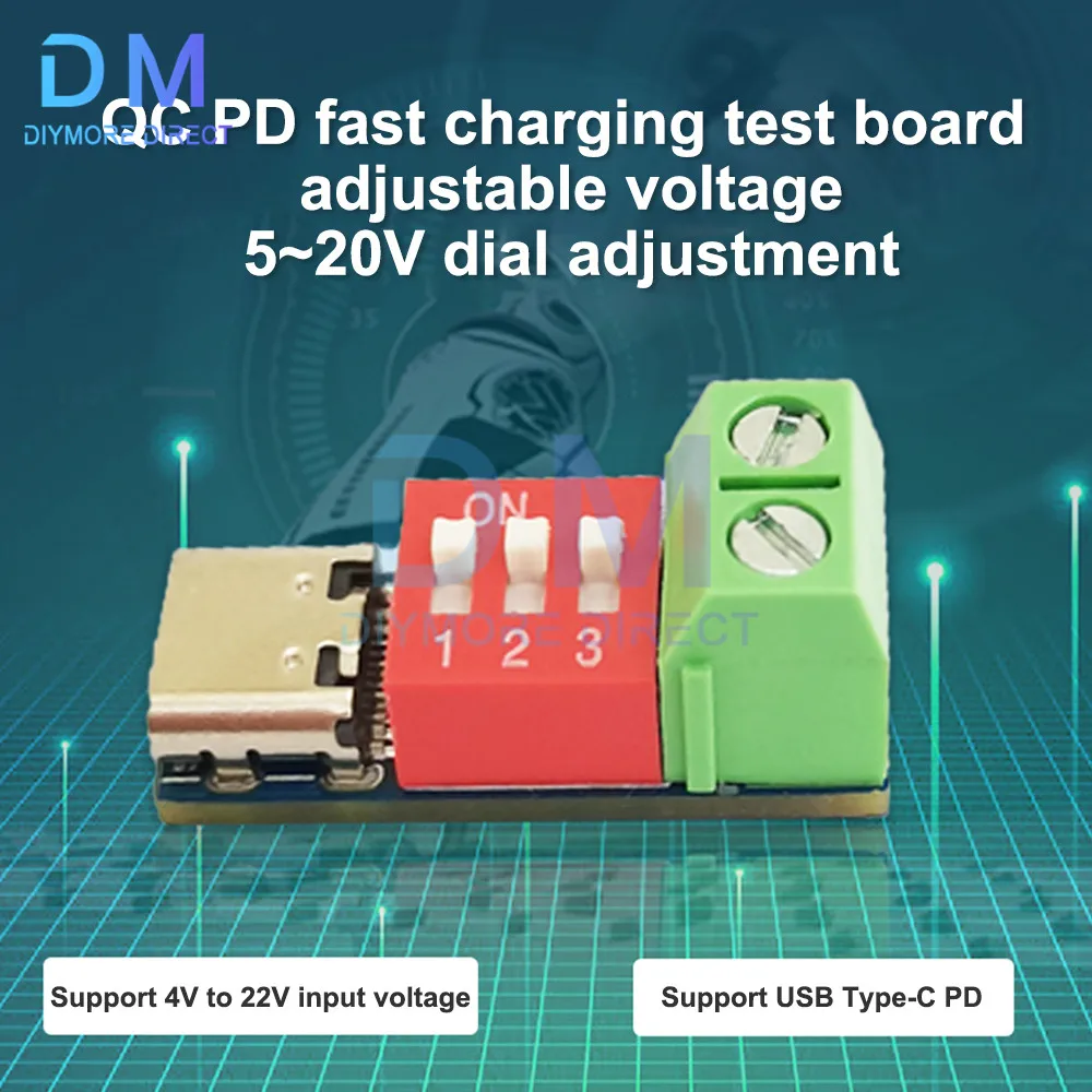 USB-C PD Trigger Board Module PD/QC Decoy Board Fast Charge USB Type-c to 12v High Speed Charger Power Delivery Boost Module
