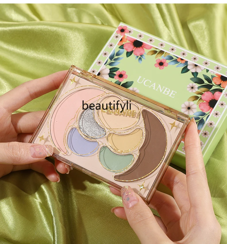 

Eye Shadow Plate Seven-Color Blush Highlight Repair Large Ground Color Spring Makeup Comprehensive Plate