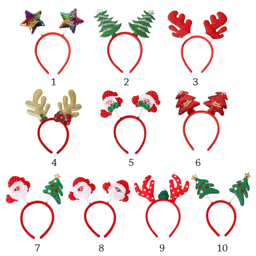 뿔 크리스마스 머리띠 크리스마스 트리 사랑스러운 순록 모자, 산타 클로스 플라스틱 크리스마스 장식, 가장 무도회