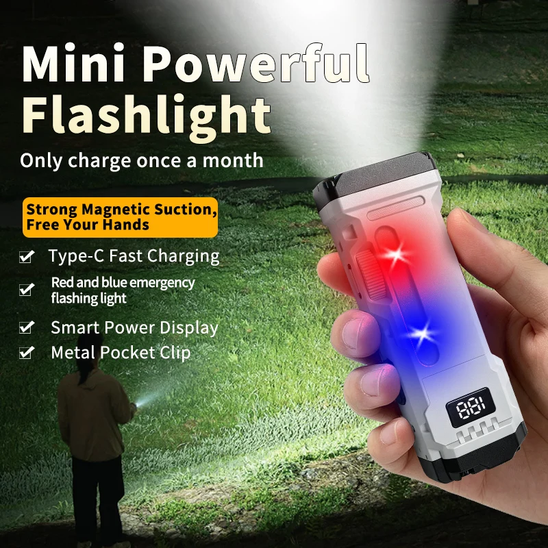 Cap Clip-On Magnetic Work Light with Type-C Charging And Battery Level Display