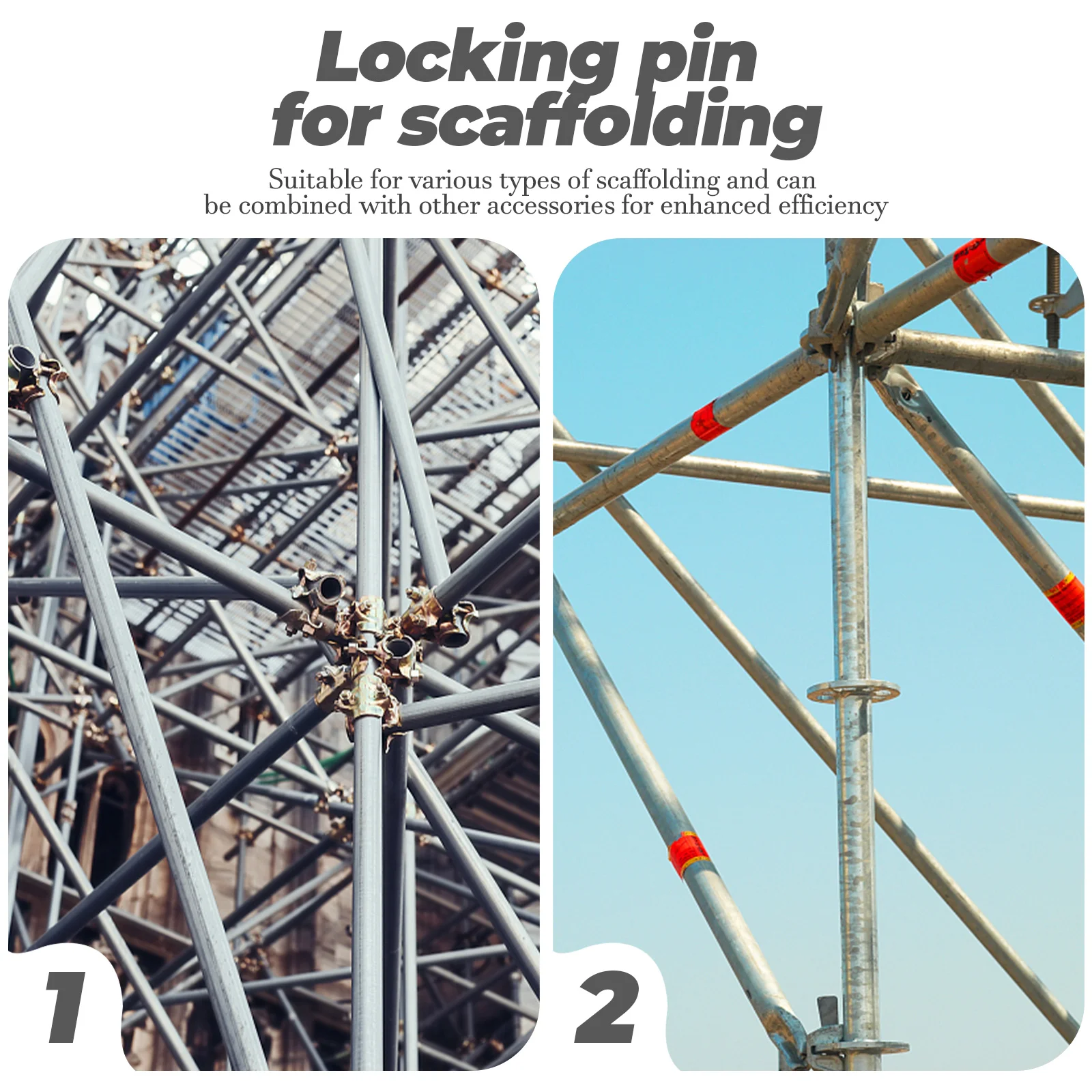 8pcs Scaffolding Lock Pin 11mmx38mm Galvanized Replaceable Fixing Pins Professional Accessories Durable Precise Safe Performance